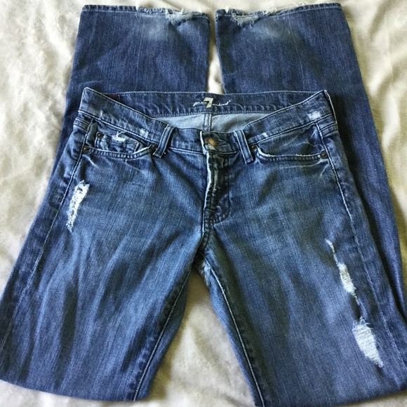 7 For All Mankind Denim - Distressed 7 for all mankind jeans size 28